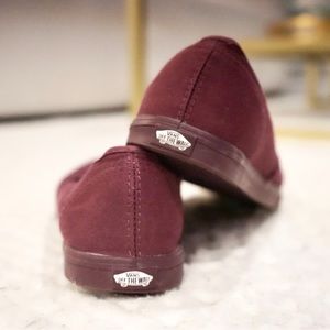 Vans Authentic Low Pro Burgundy Maroon Skate Shoes